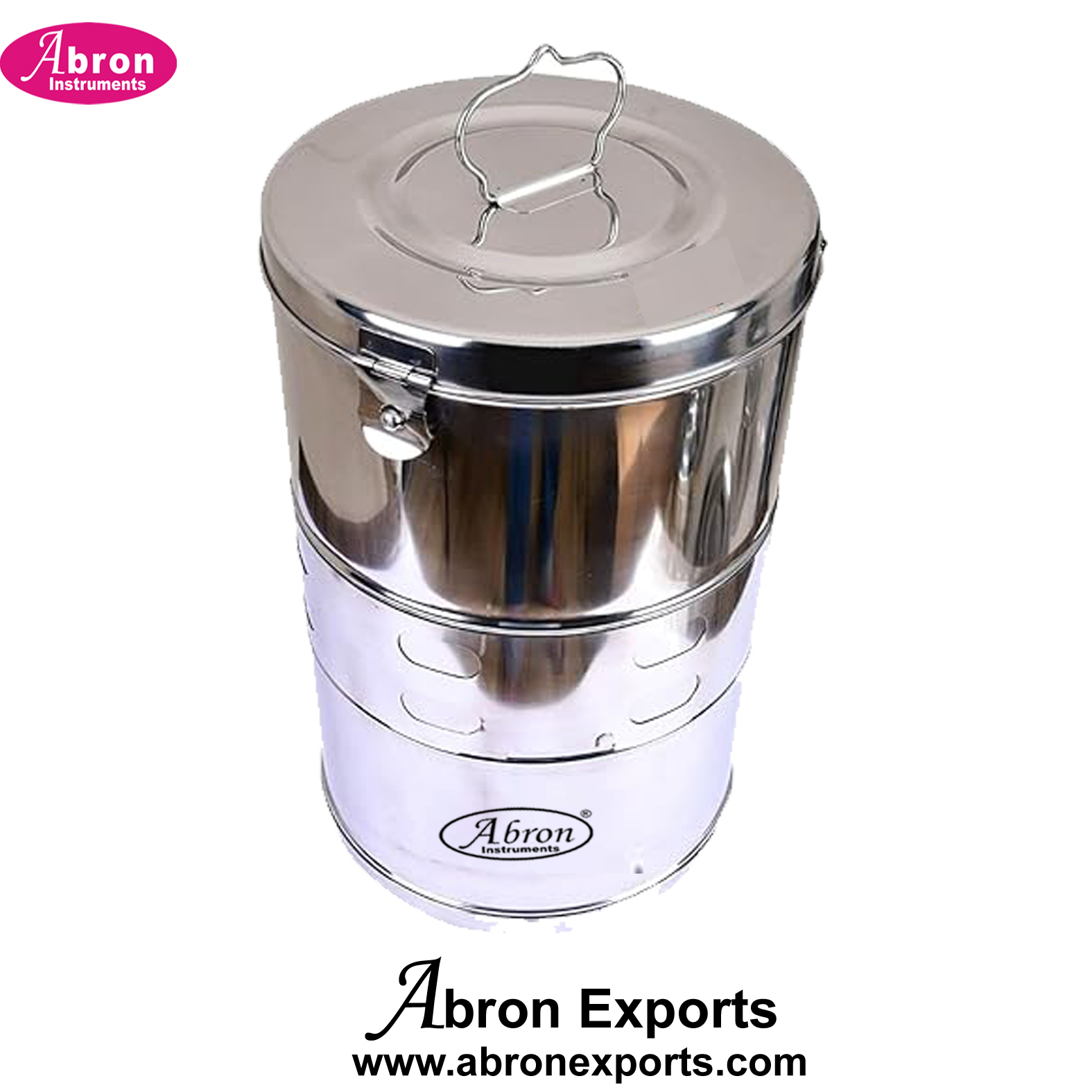 Hospital Holloware Dressing Drum Dia 11x18inch High Stainless Steel SS Surgical Drums Autoclabalbe Abron ABM-4180S11